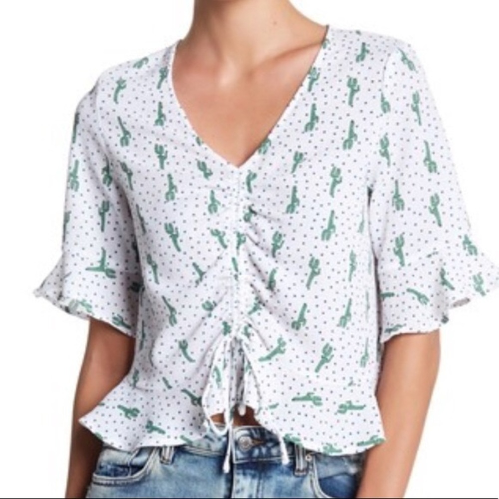 anthropologie ~ elodie cinched cactus top 🌵